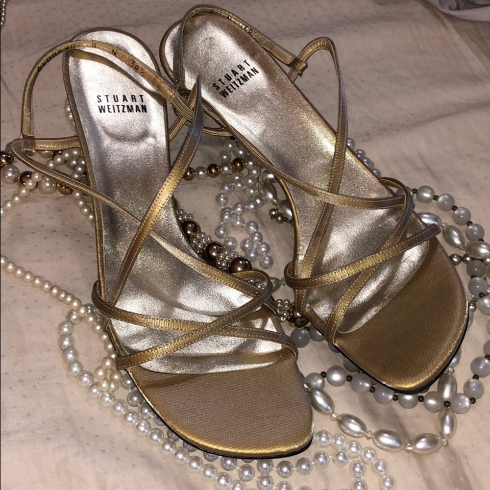 Gold Stuart Whitman Sandals Shoes size 38.5